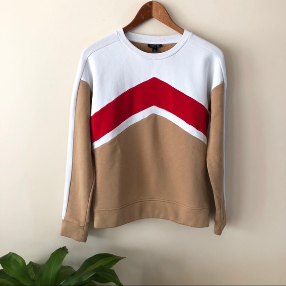 Topshop Sweaters - Topshop Retro Chevron Crewneck Sweater